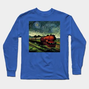 Starry Night Wizarding Express Train Long Sleeve T-Shirt